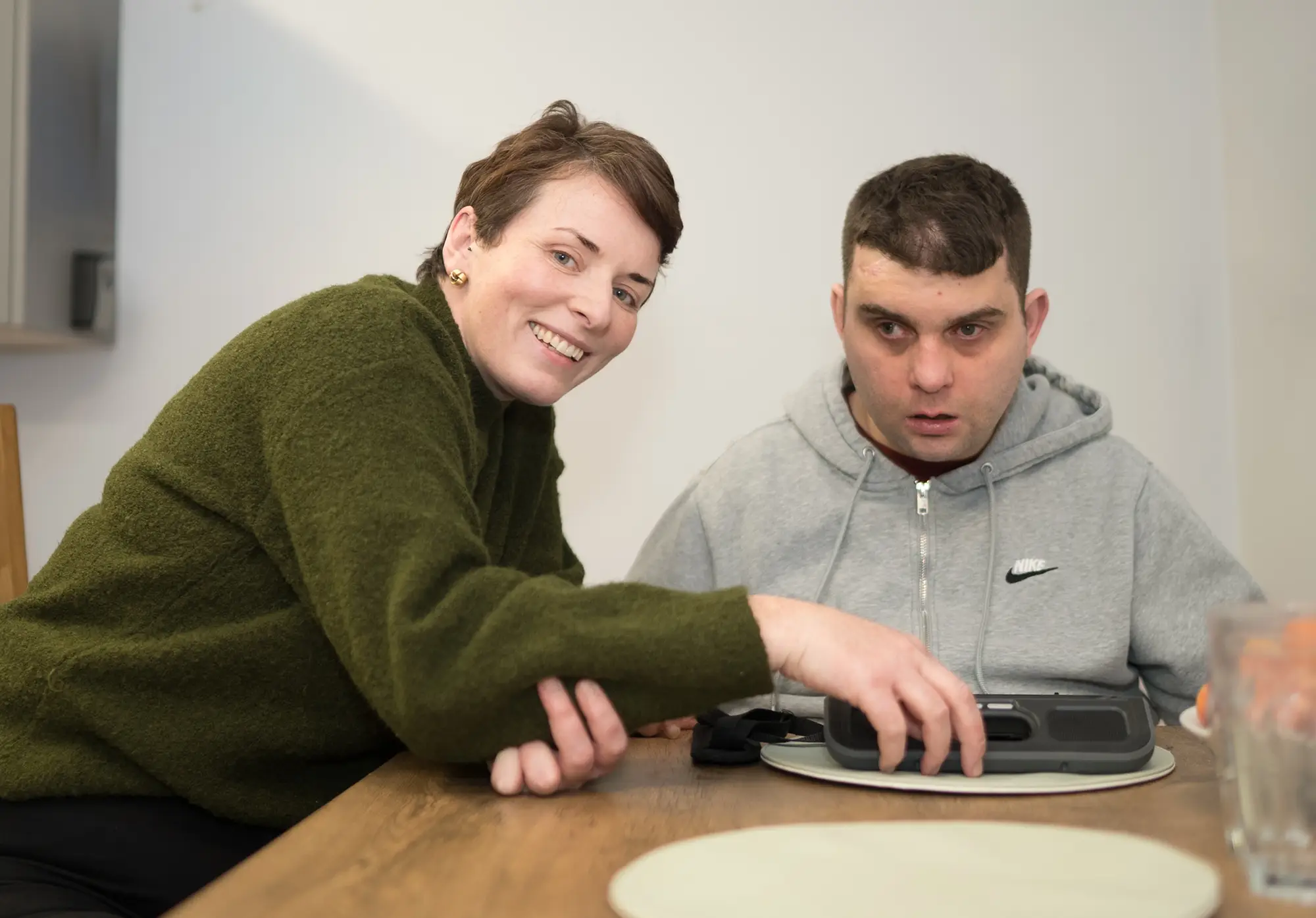 Photo of Maria Gleeson with a service user